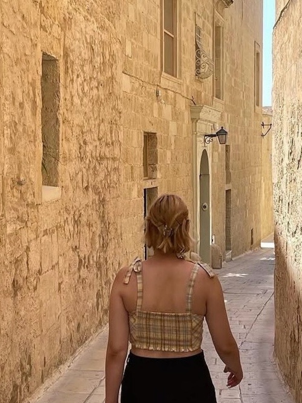 Marshalls Yellow Plaid Tie-Shoulder Crop Top